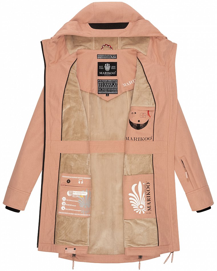 Marikoo Racquellee Damen Softshelljacke Funktionsmantel Rose Melange Gr. 36 - S