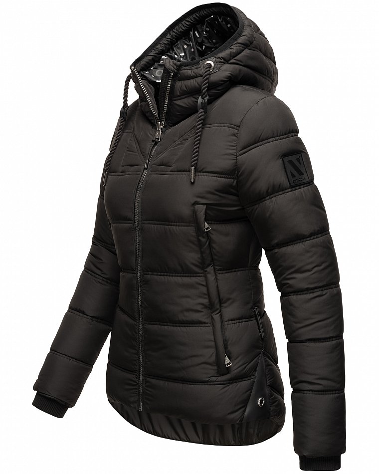 Navahoo Renesmee Winterjacke Stepp Jacke mit Kapuze Schwarz Gr. 38 - M