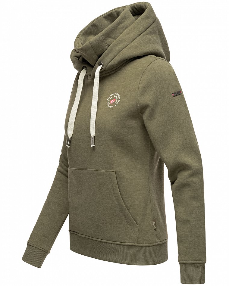 Marikoo Chihiroo Damen Kapuzensweatshirt Hoodie Dusty Olive Melange Gr. 42 - XL