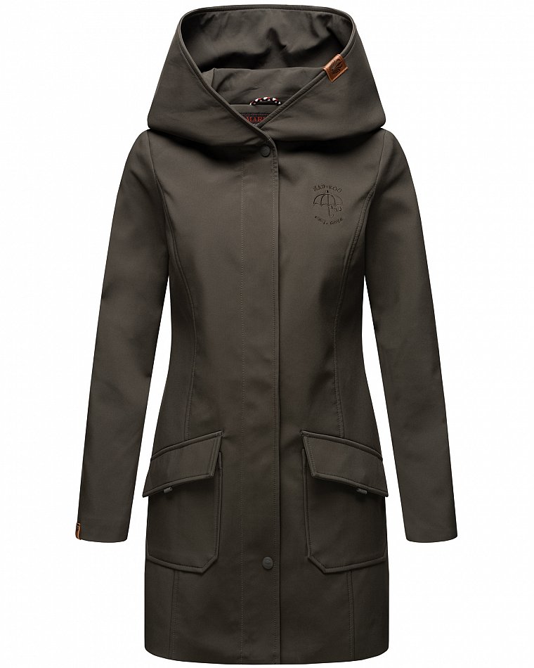 Marikoo Mayleen Damen Softshell Jacke mit Kapuze Anthrazit Gr. 36 - S