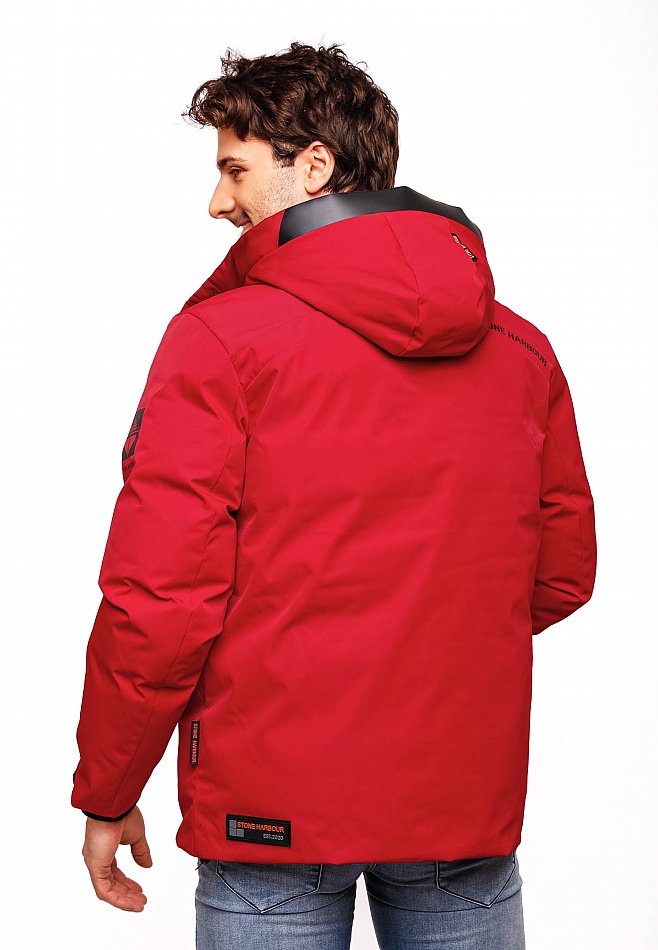 Stone Harbour Moagaa Herren wasserdichte Winterjacke Outdoorjacke mit Kapuze Chili Red Gr. 50 - L