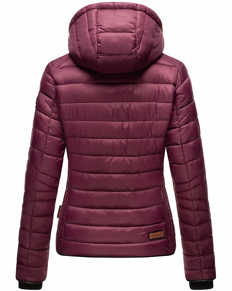 Navahoo Lulana Damen Übergangs Steppjacke mit Kapuze Weinrot Gr. 34 - XS