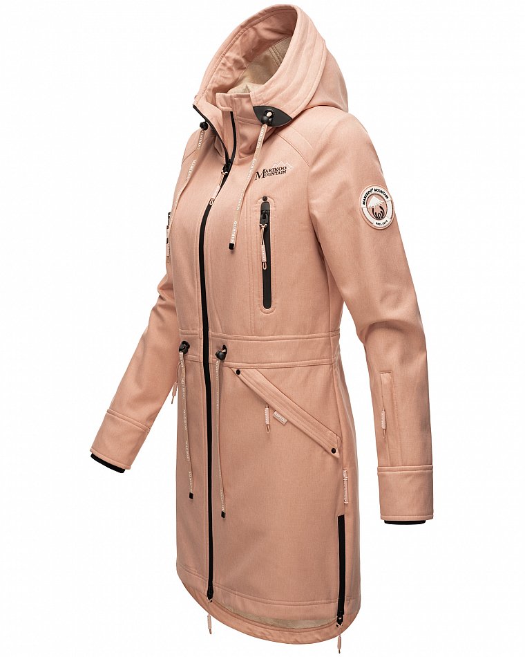 Marikoo Racquellee Damen Softshelljacke Funktionsmantel Rose Melange Gr. 38 - M