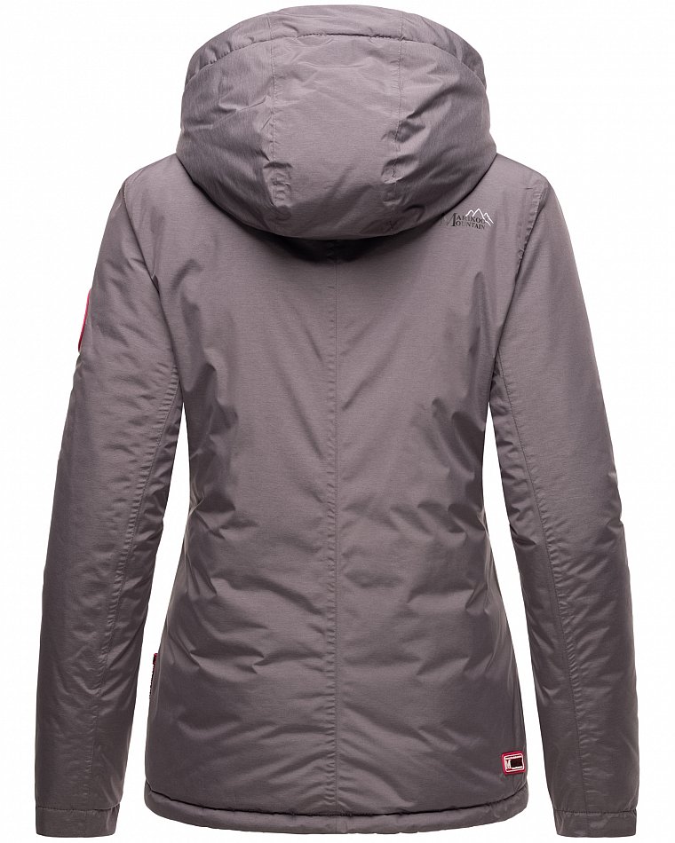 Marikoo Rabeaa Damen Jacke Kurz Winterjacke gefüttert Grau Gr. 40 - L