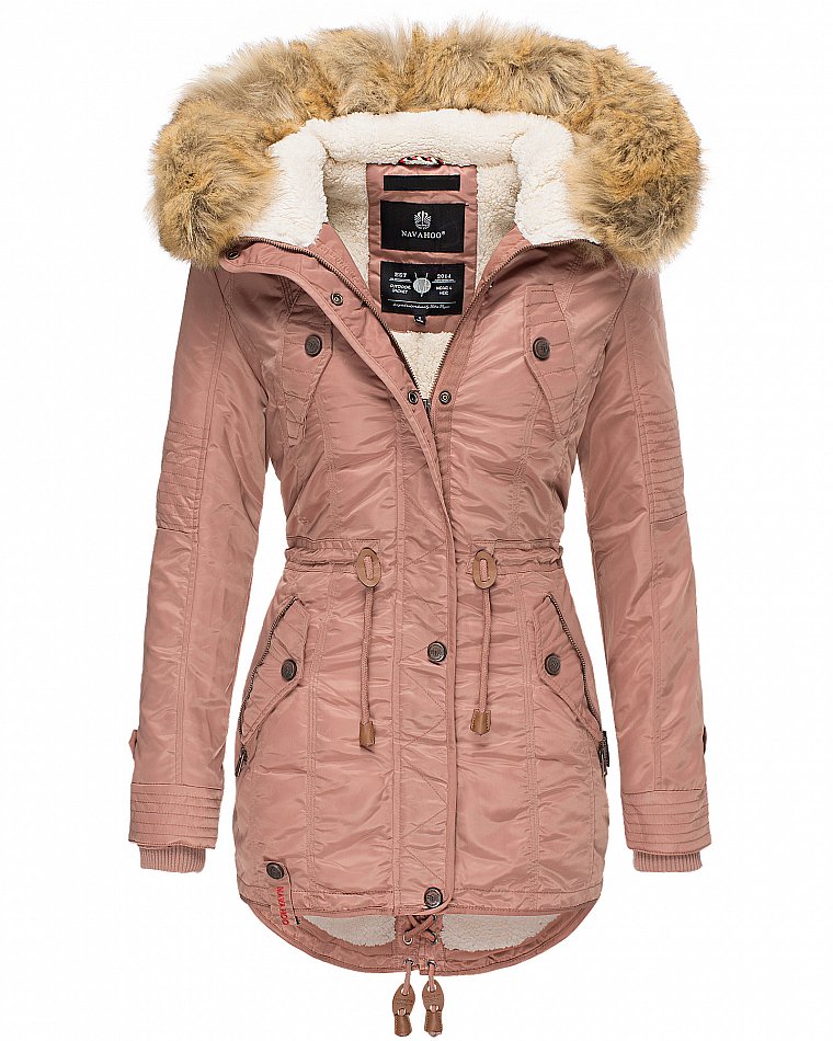 Navahoo La Viva Winterjacke Parka mit Teddyfell & Kapuze Terracotta Gr. 36 - S