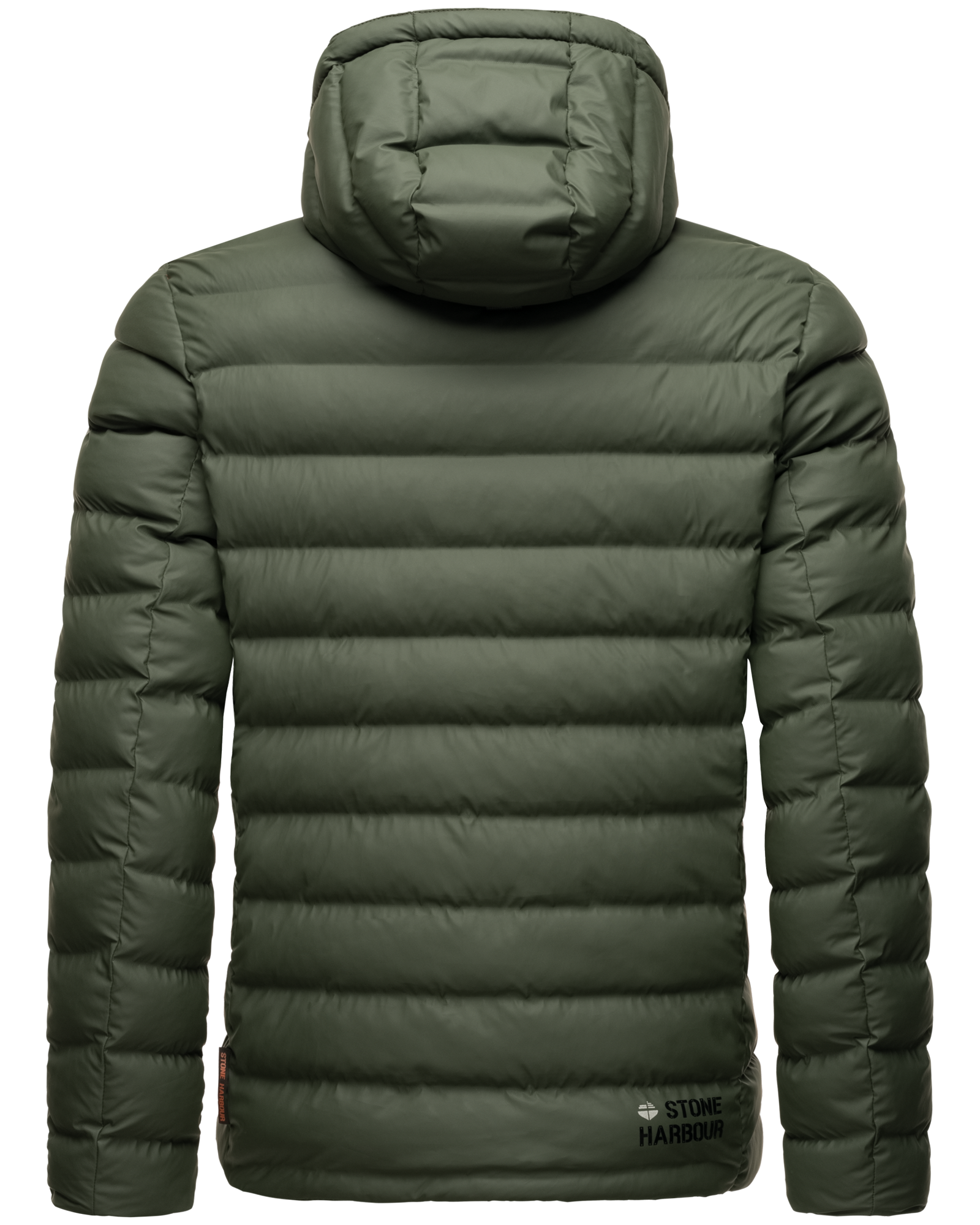 Stone Harbour Herren Winter Regen Steppjacke Zaharoo mit Kapuze Olive Gr. 46 - S