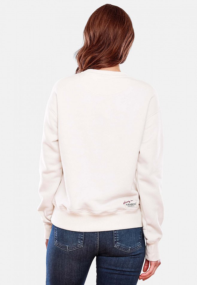 Navahoo Zuckerschnecke Damen Pullover Sweatshirt Weiß Gr. 40 - L