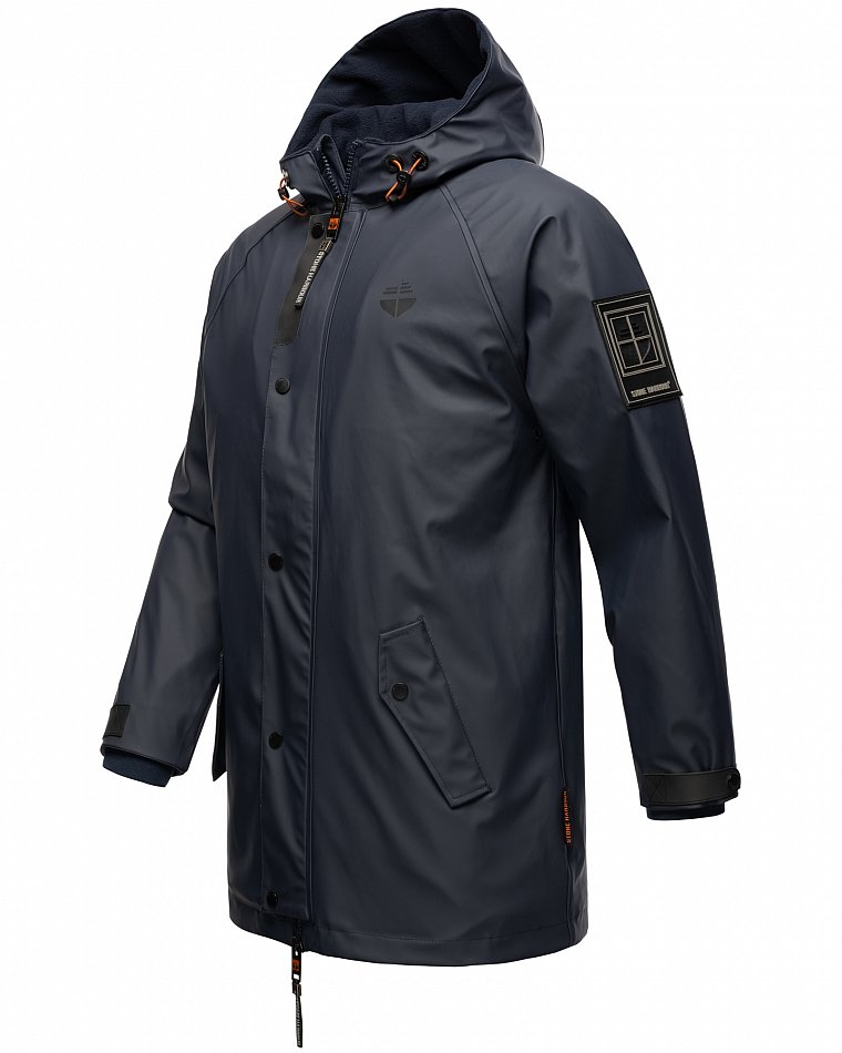 Stone Harbour Rihaa Herren wasserdichter Regen Parka mit Fleece gefüttert Navy Gr. 46 - S