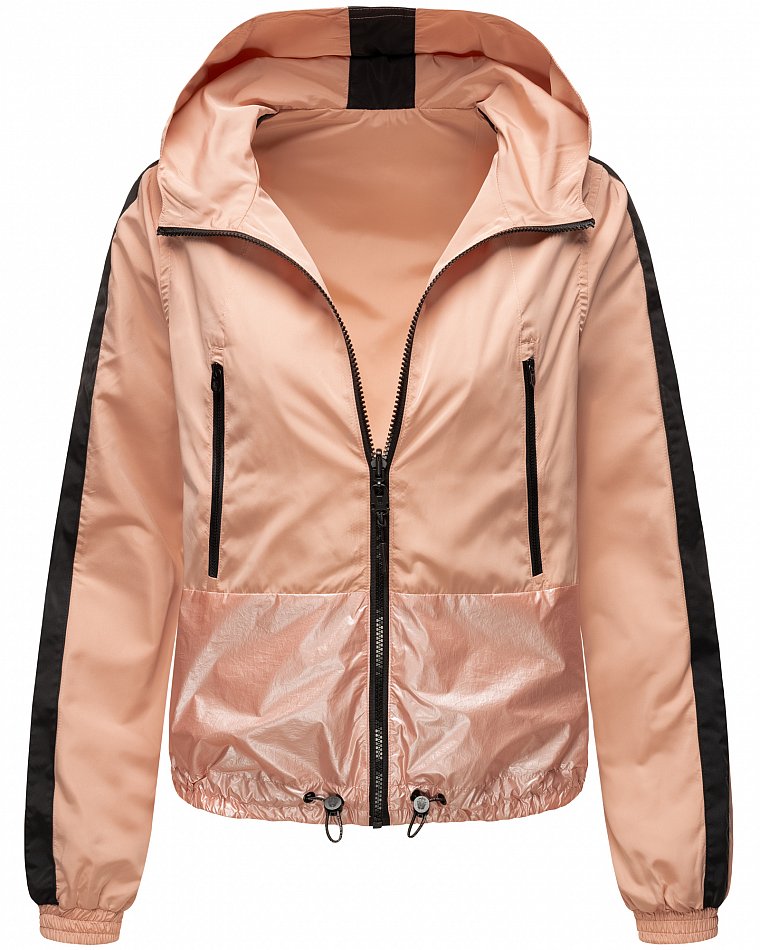 Navahoo Sunitaa Sportliche Damen 2-1 Wendejacke mit Kapuze im Blouson Stil Hell Rosa Gr. 34 - XS