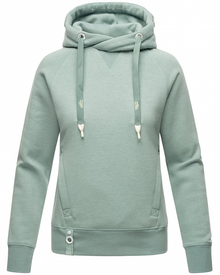 Navahoo Liebesmäuschen Damen Kapuzenpullover Hoodie Dusty Mint Melange Gr. 40 - L