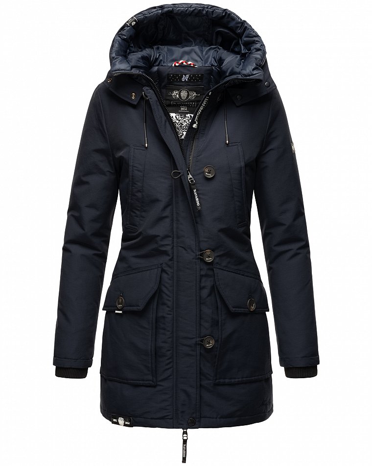 Navahoo Freezestoorm Damen Parka Winterjacke gefüttert Navy Gr. 46 - XXXL