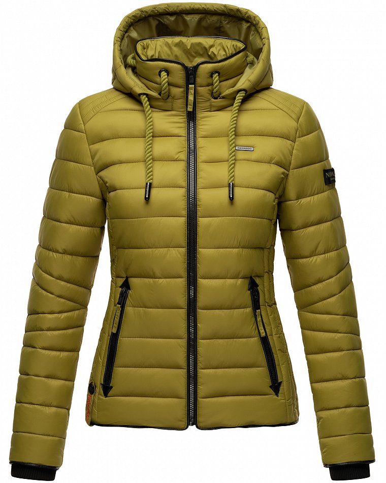 Navahoo Lulana Damen Übergangs Steppjacke mit Kapuze Moos Grün Gr. 36 - S