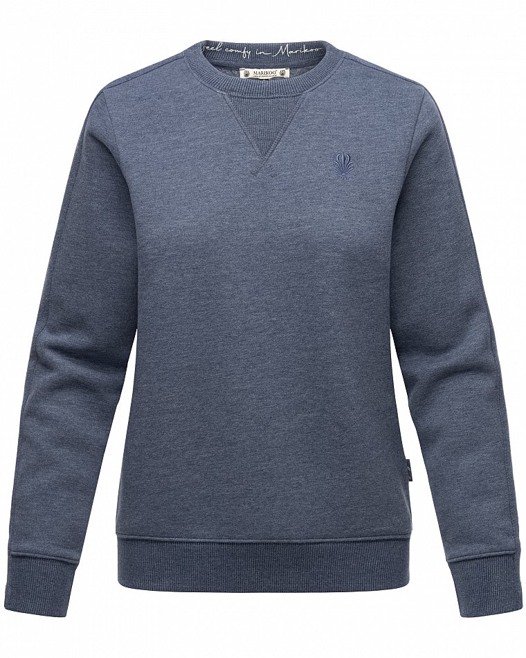 Marikoo Umikoo Damen Pullover Recycled Sweatshirt Dusty Blau Melange Gr. 34 - XS