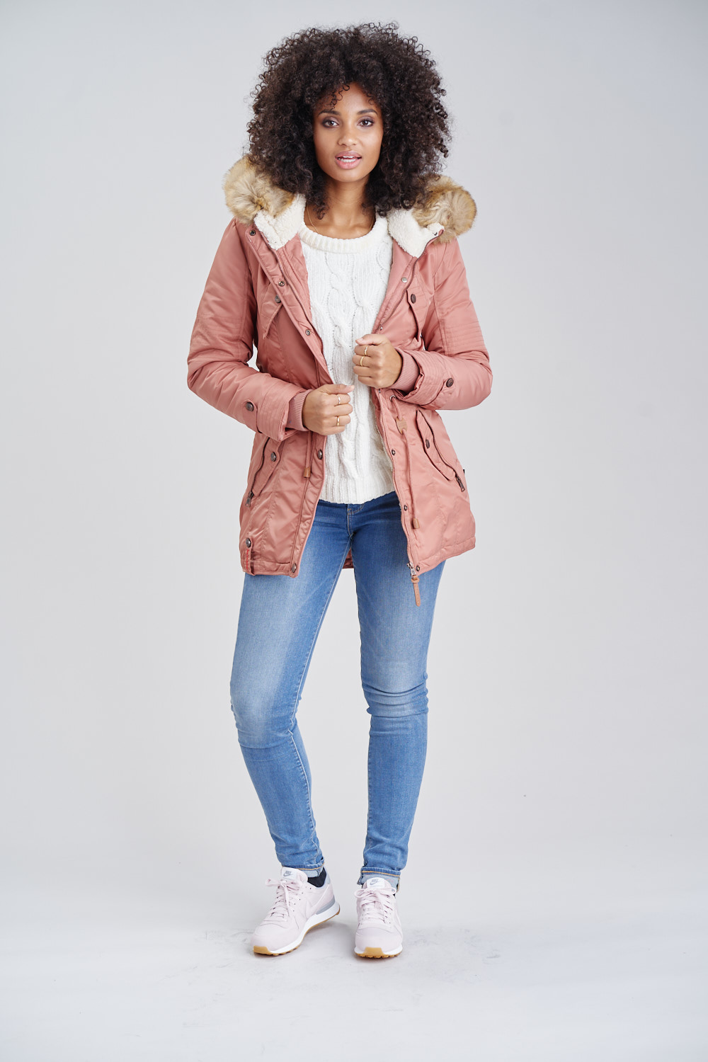 Navahoo La Viva Winterjacke Parka mit Teddyfell & Kapuze Terracotta Gr. 36 - S