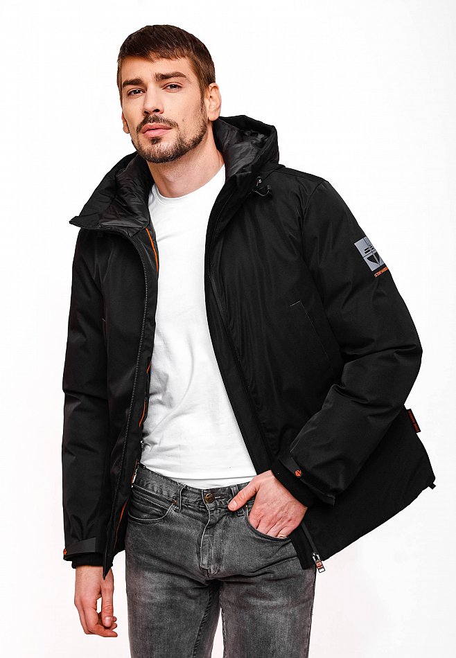 Stone Harbour Moagaa Herren wasserdichte Winterjacke Outdoorjacke mit Kapuze Schwarz Gr. 46 - S