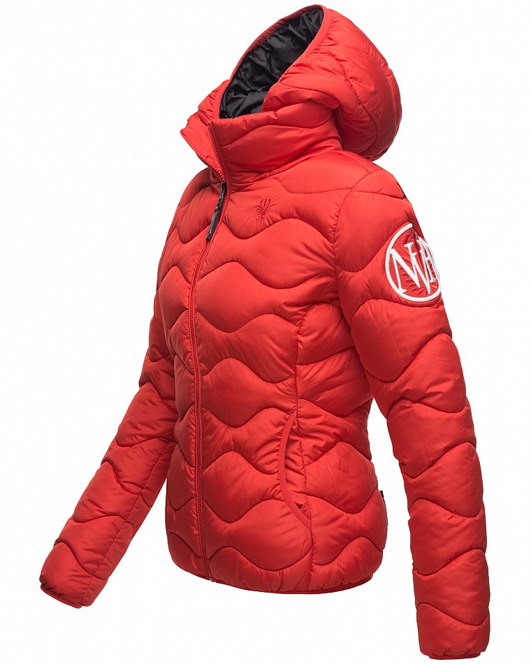 Navahoo Key Color Winterjacke Steppjacke mit abnehmbarer Kapuze Rot Gr. 38 - M