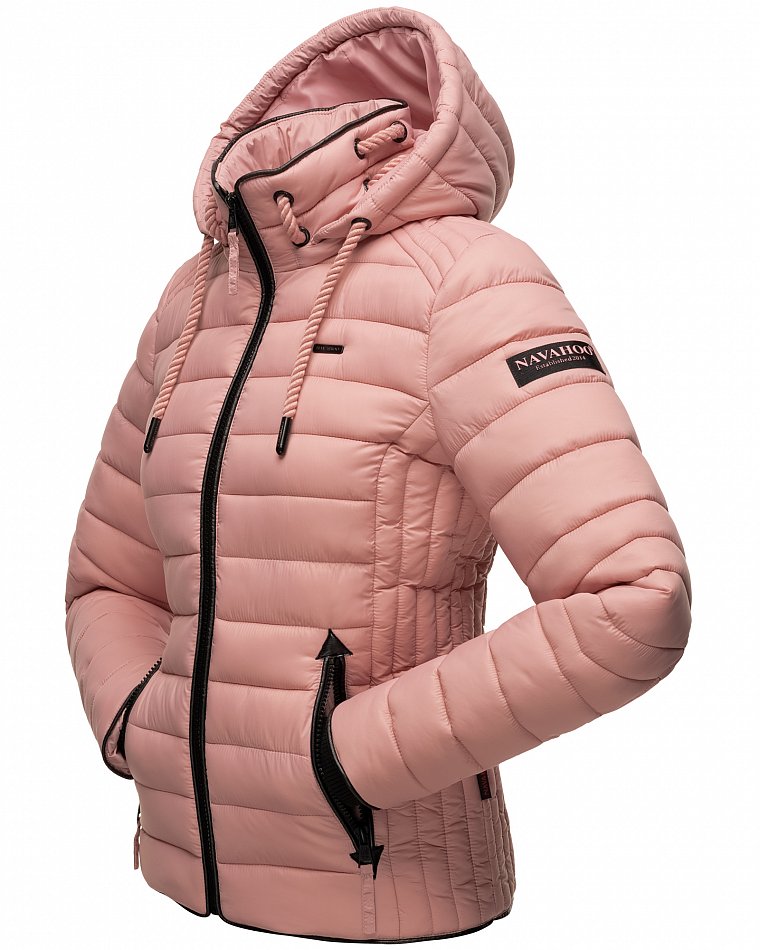 Navahoo Lulana Damen Übergangs Steppjacke mit Kapuze Powder Rose Gr. 38 - M