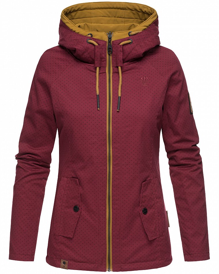 Marikoo Chuu Damen Wende Jacke Bordeaux Mit Punkte 36 - S