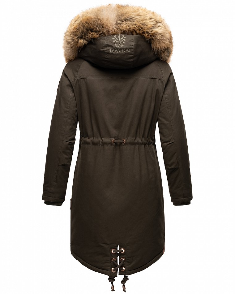 Navahoo Rosinchen Damen Winterjacke Parka Gefüttert Anthrazit Gr. 38 - M