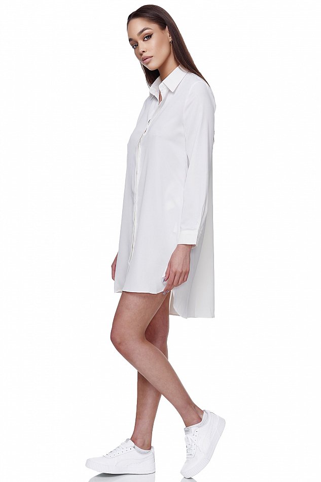 Damen Sportliches Longshirt im Oversize Look Weiß Gr. M - EF-2176