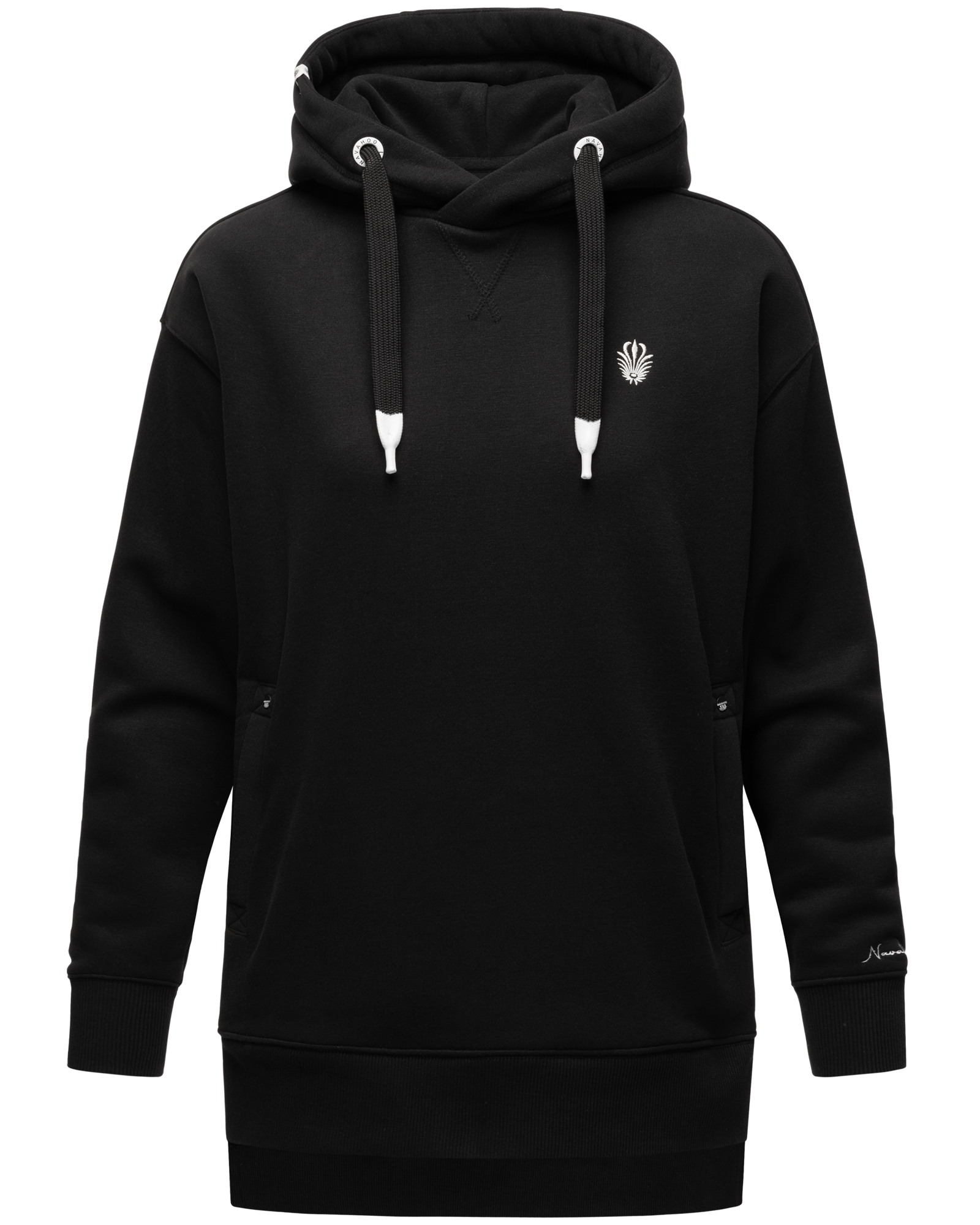 Navahoo Damen Hoodie Sweatpullover Silberengelchen Schwarz Gr. 42 - XL