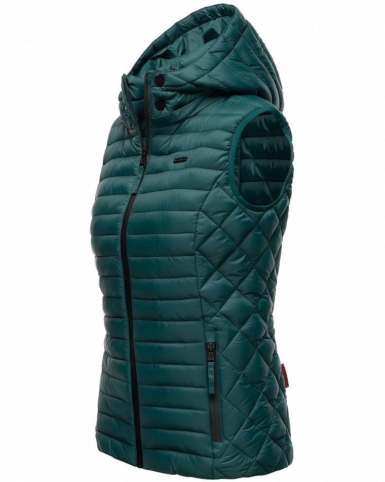 Marikoo Hasenpfote Damen Weste Steppweste mit Kapuze Ocean Green Gr. 34 - XS