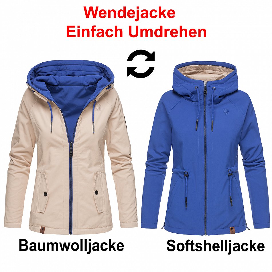 Marikoo Chuu Damen Wende Jacke Übergangsjacke Beige Gr. 40 - L