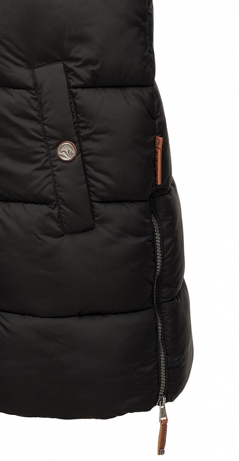 Navahoo Madilynaa Damen Winter Steppweste mit Kapuze Schwarz Gr. 34 - XS