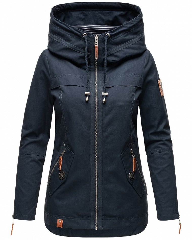 Navahoo Wekoo Damen Übergangsjacke mit Kapuze Navy Gr. 36 - S