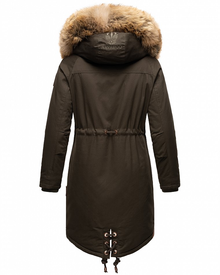 Navahoo Rosinchen Damen Winterjacke Parka Gefüttert Anthrazit Gr. 34 - XS