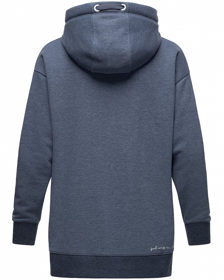 Navahoo Damen Hoodie Sweatpullover Silberengelchen Blau Melange Gr. 40 - L