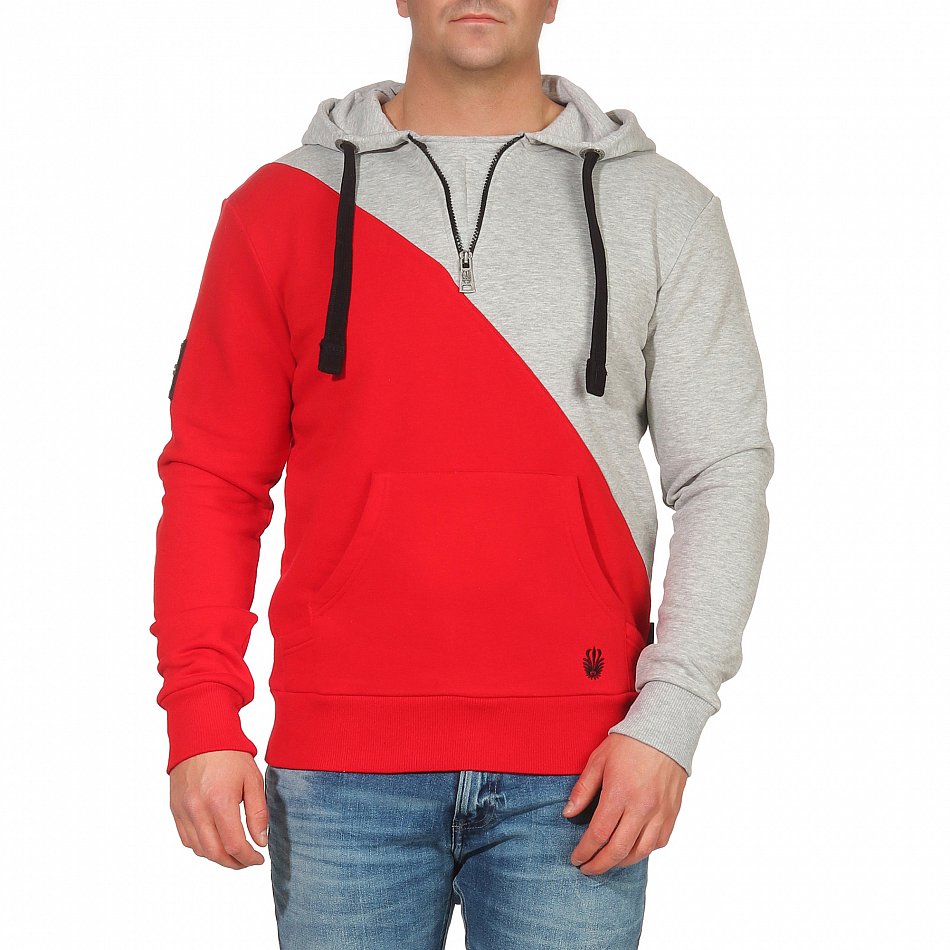 Marikoo Tamaroo Herren Colorblock Hoodie Pullover Rot Gr. 50 - L