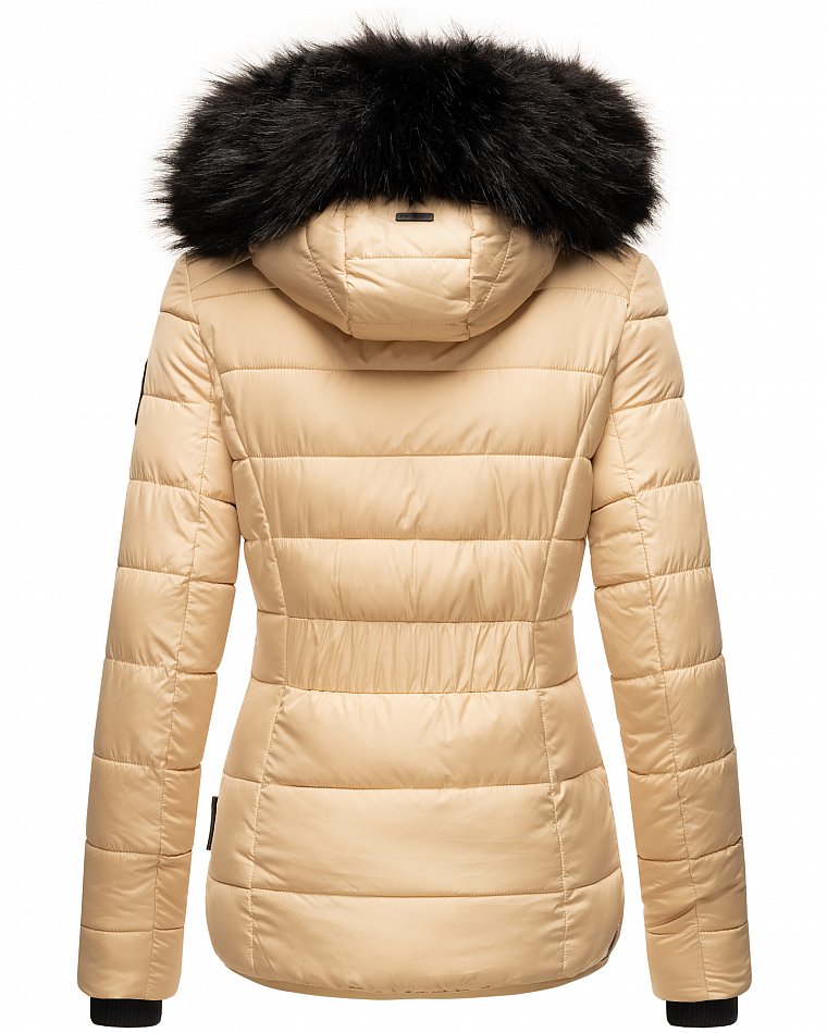 Navahoo Zuckerbiene Damen gefütterte Winter Steppjacke mit Kapuze Beige Gr. 44 - XXL