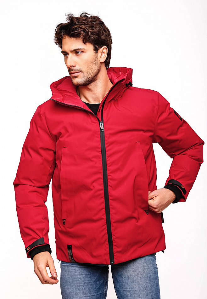 Stone Harbour Moagaa Herren wasserdichte Winterjacke Outdoorjacke mit Kapuze Chili Red Gr. 50 - L