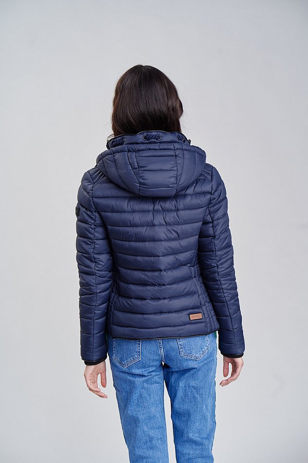 Navahoo Lulana Damen Übergangs Steppjacke mit Kapuze Navy Gr. 34 - XS