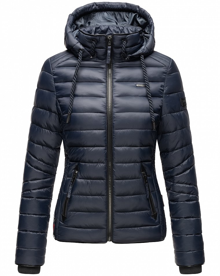 Navahoo Lulana Damen Übergangs Steppjacke mit Kapuze Navy Gr. 36 - S