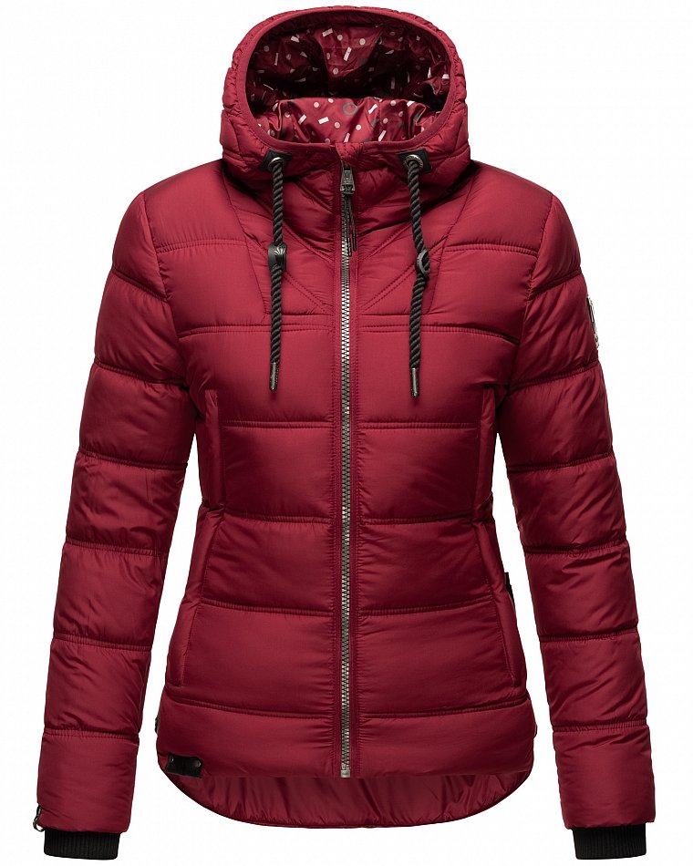 Navahoo Renesmee Winterjacke Stepp Jacke mit Kapuze Bordeaux Gr. 34 - XS