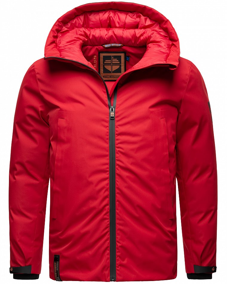 Stone Harbour Moagaa Herren wasserdichte Winterjacke Outdoorjacke mit Kapuze Chili Red Gr. 46 - S