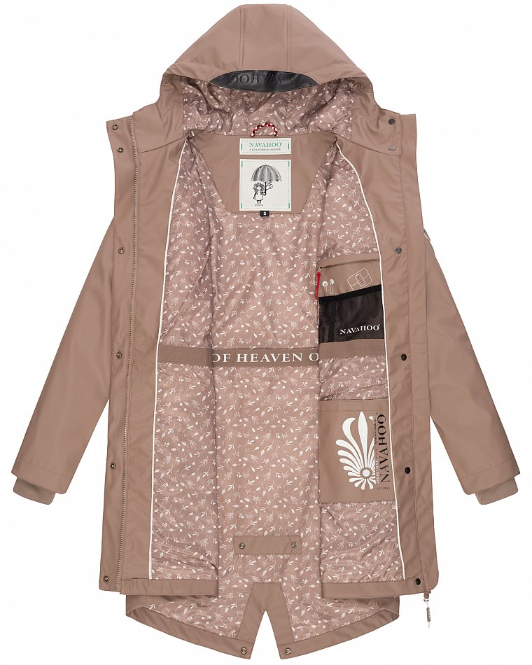 Navahoo Tropical Stormoo Damen Übergangsjacke Regenjacke Taupe Gr. 38 - M