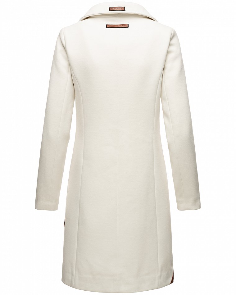 Marikoo Nanakoo Damen eleganter Wintermantel Trenchcoat Weiß Gr. 34 - XS