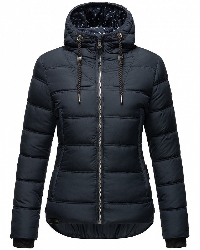 Navahoo Renesmee Winterjacke Stepp Jacke mit Kapuze Navy Gr. 36 - S