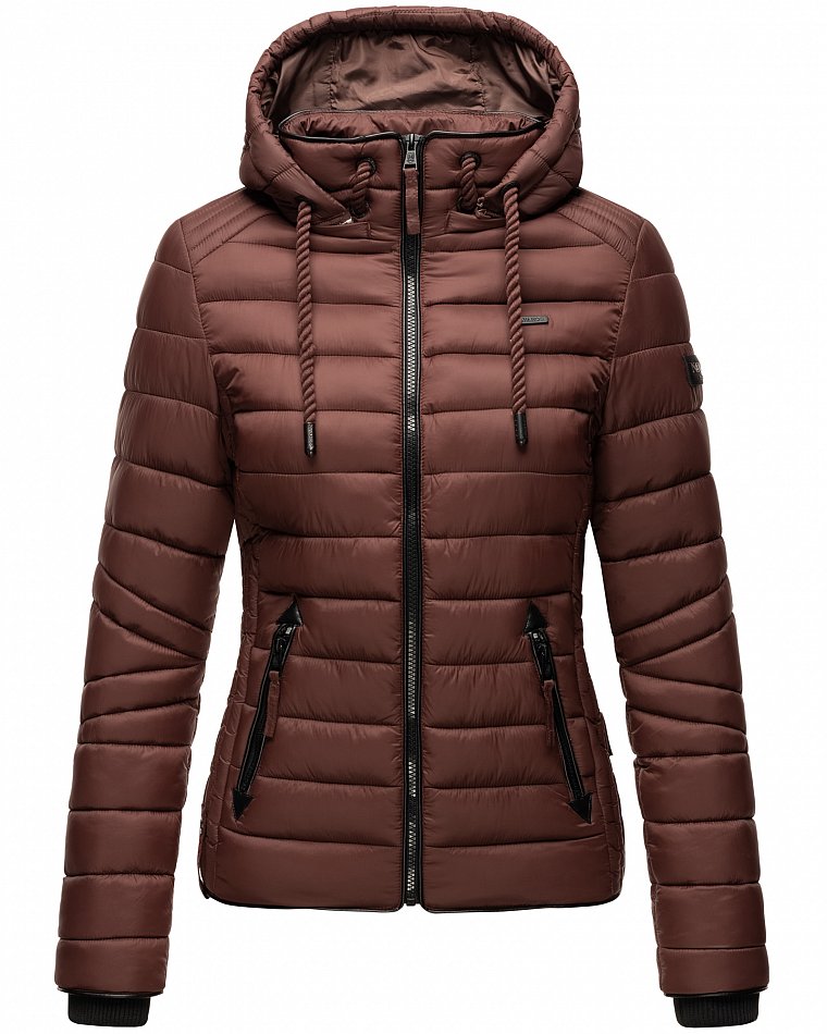 Navahoo Lulana Damen Übergangs Steppjacke mit Kapuze Schoko Gr. 36 - S