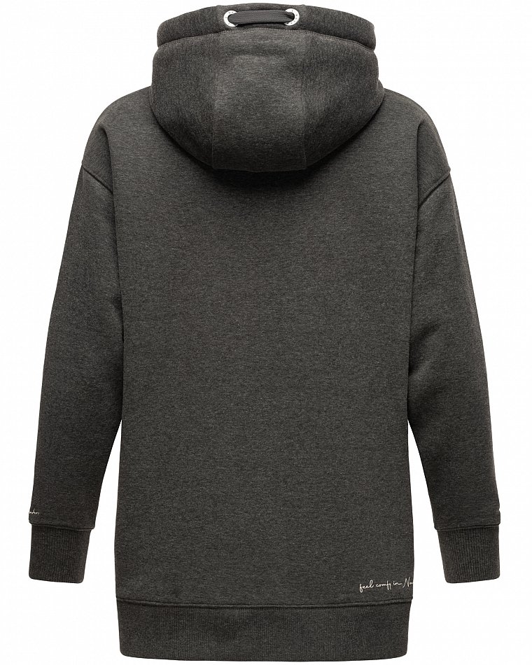 Navahoo Damen Hoodie Sweatpullover Silberengelchen Grau Melange Gr. 38 - M