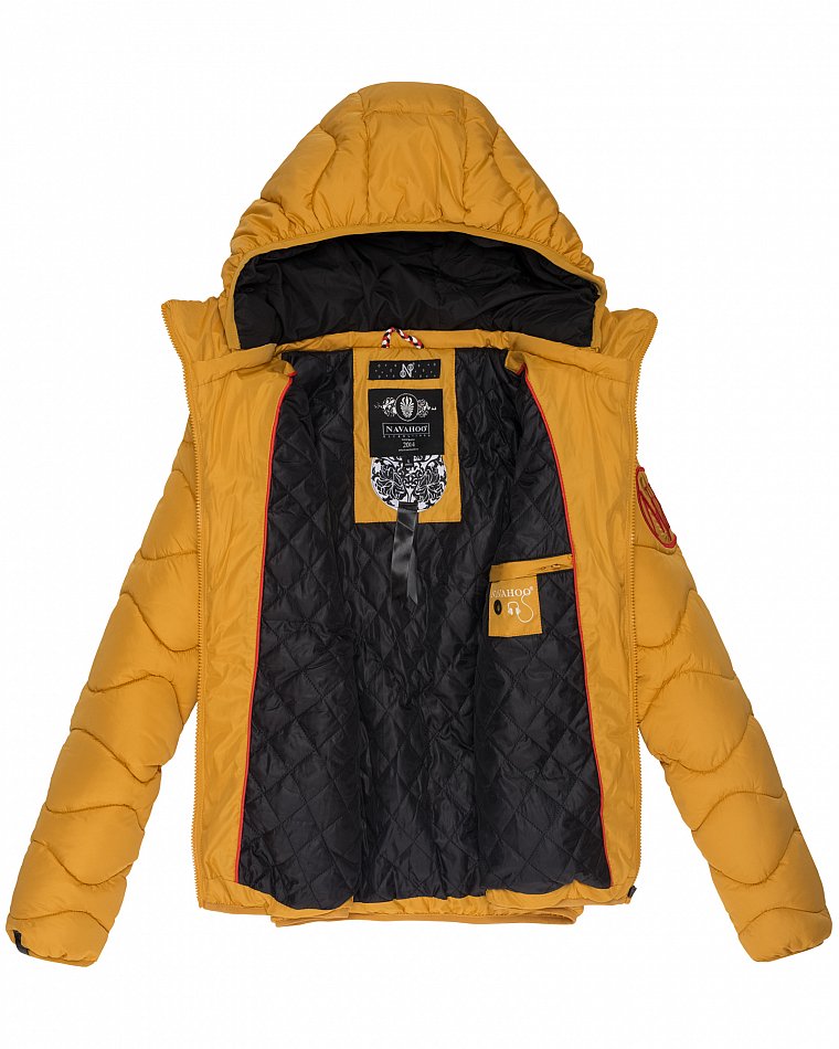 Navahoo Key Color Winterjacke Steppjacke mit abnehmbarer Kapuze Yellow Gr. 36 - S