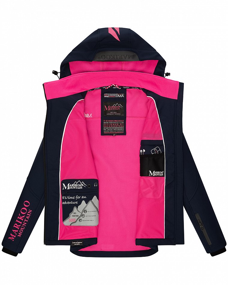 Marikoo Mountain wasserfeste Damen Softshell Regenjacke Mount-Cho-Oyu Blau Gr. 36 - S
