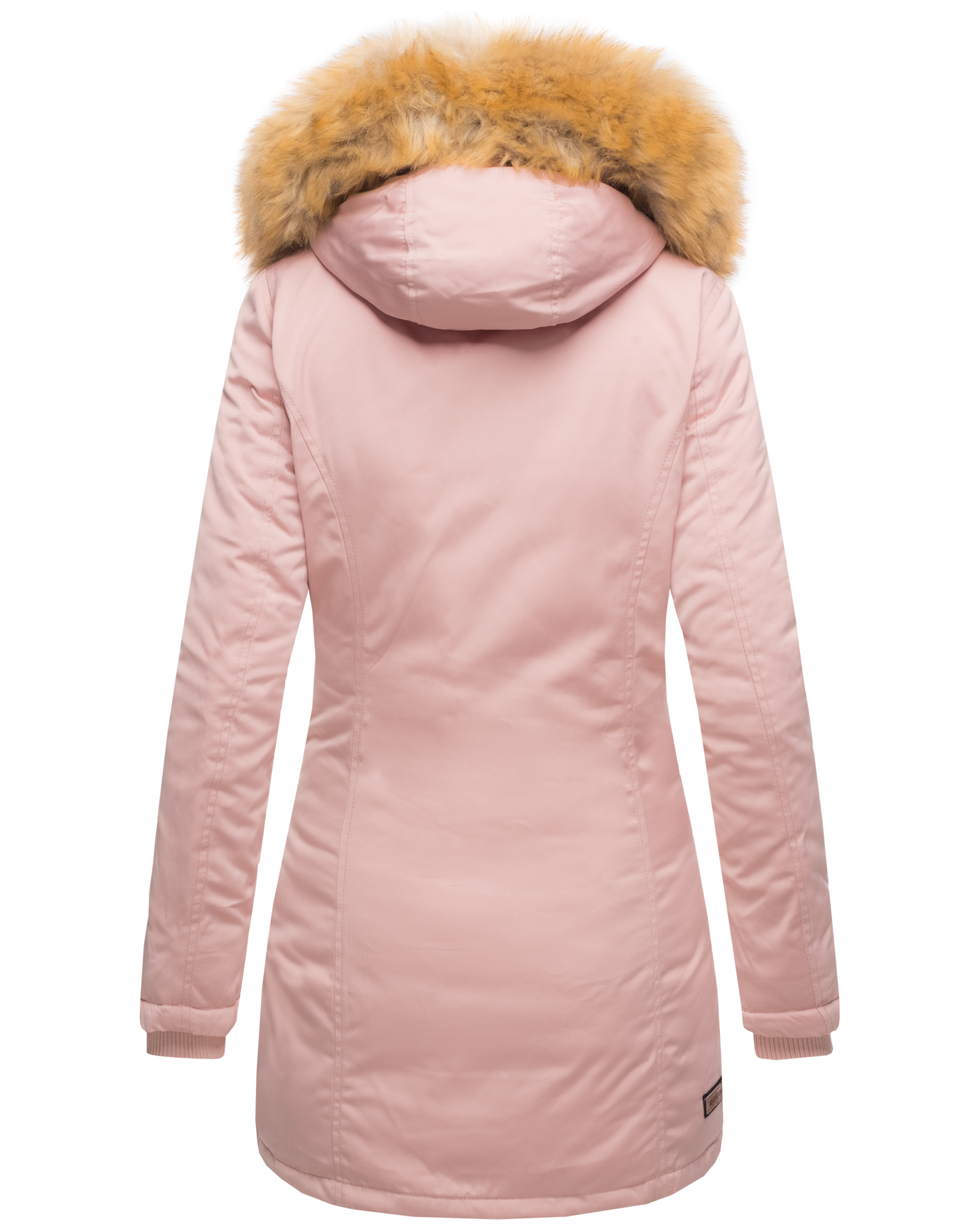 Marikoo Karmaa Eleganter Damen Winter Parka mit Kunstpelz und Kapuze Rose Gr. 44 - XXL