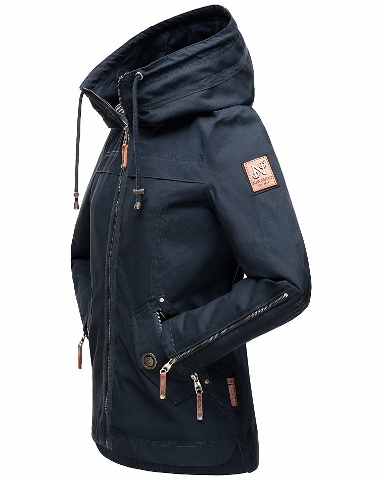 Navahoo Wekoo Damen Übergangsjacke mit Kapuze Navy Gr. 36 - S