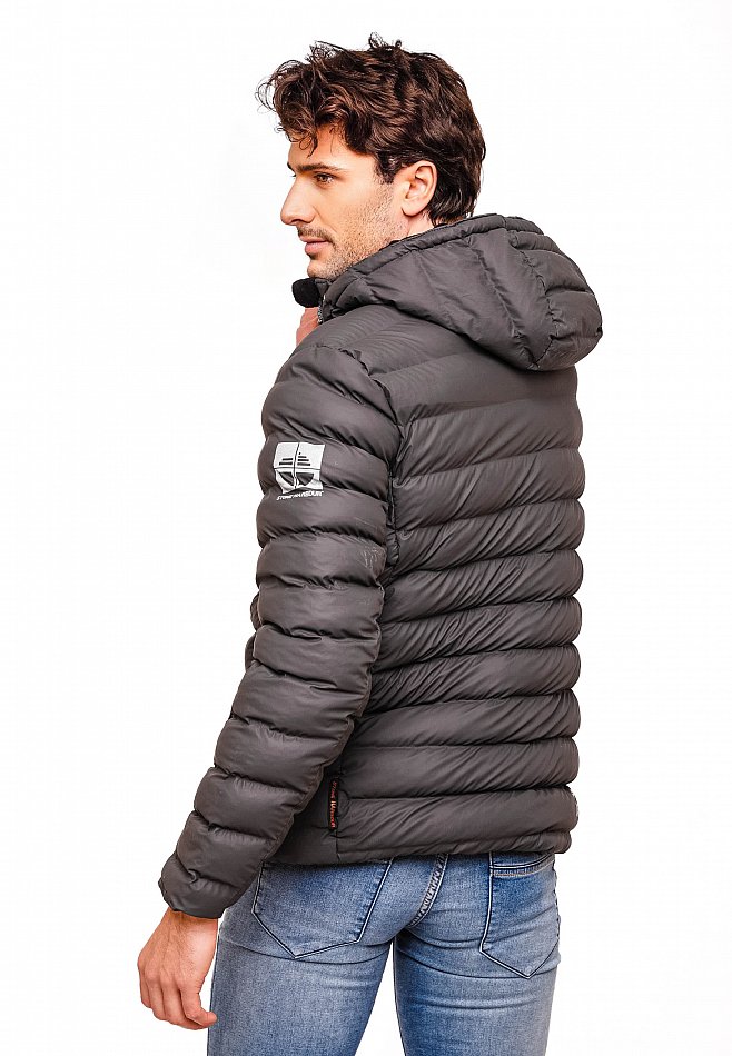 Stone Harbour Herren Winter Regen Steppjacke Zaharoo mit Kapuze Anthrazit Gr. 50 - L