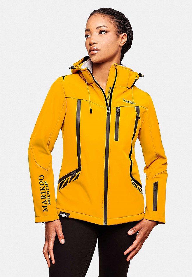 Marikoo Mountain wasserfeste Damen Softshell Regenjacke Mount-Cho-Oyu Amber Yellow Gr. 34 - XS