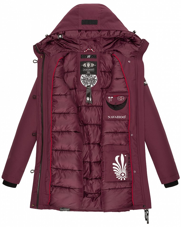 Navahoo Freezestoorm Damen Parka Winterjacke gefüttert Wine Gr. 34 - XS